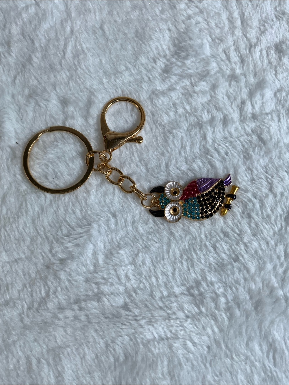 Colorful Owl Charm Keychain